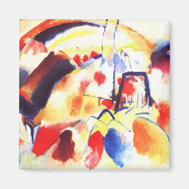 Íman Kandinsky - Paisagem com Pontos Vermelhos (Frente)