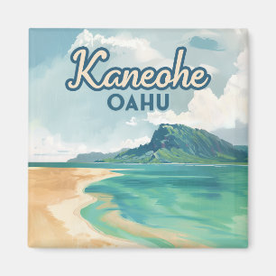 Íman Kaneohe Sandbar Oahu Hawaii Retro