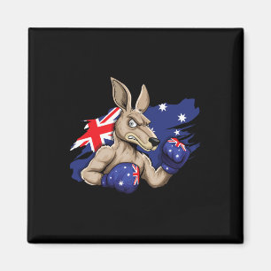 Íman Kangaroo Boxer Boxer Australian Flag Love Austral