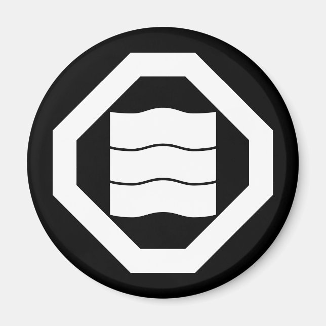 Íman Kanji em forma de onda para três em Oshiki (Frente)