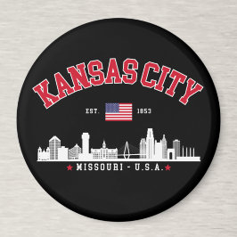 Íman Kansas City Flag & Skyline Design | Cool Midwest