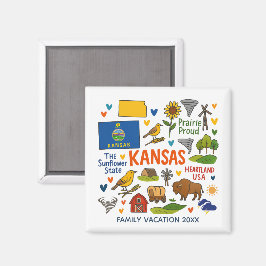 Íman Kansas Family Trip Keepsake Personalized