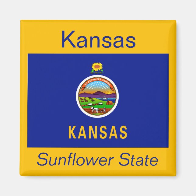 Íman Kansas Flag Magnet (Frente)