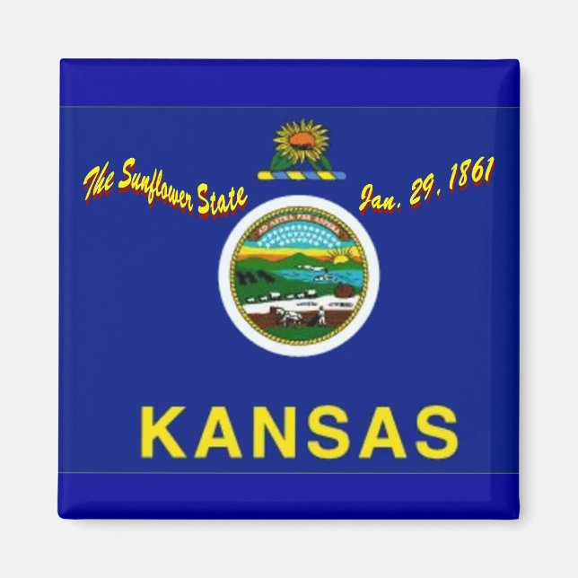 Íman Kansas Flag Magnet (Frente)