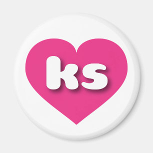 Íman Kansas Hot Pink Heart - Amor