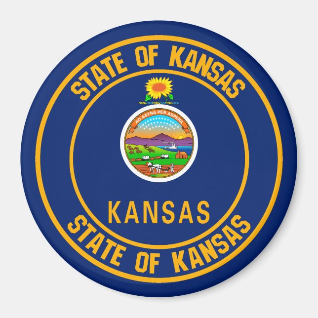 Íman Kansas Round Emblem (Frente)