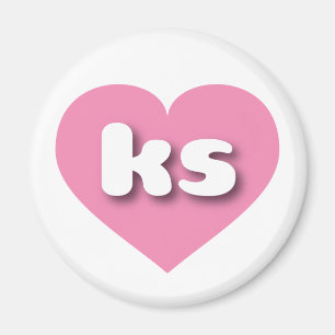 Íman Kansas Solid Pink Heart - Amor