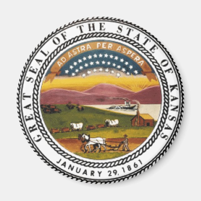Íman Kansas State Seal (Frente)