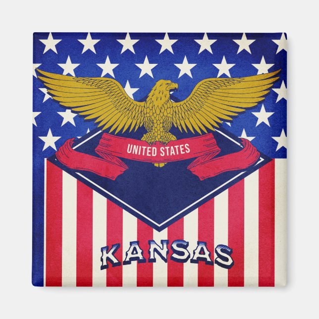 Íman Kansas USA Flag (Frente)