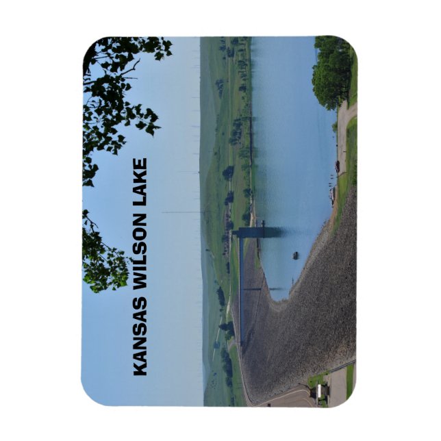 Íman Kansas Wilson Lake Dam Square Magnet (Vertical)