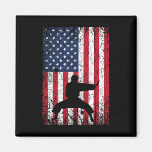 Íman Karate American Flag 4 De Julho Artes Marciais Par