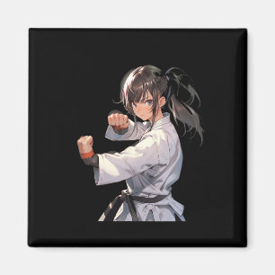 Íman Karate Anime Girl Taekwondo Combatendo Artes Marci