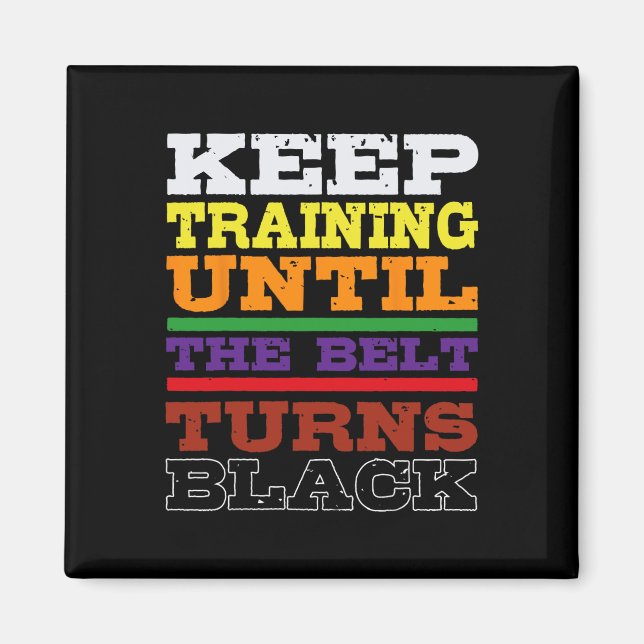 Íman Karate Black Belt Treinando Artes Marciais Japones (Frente)