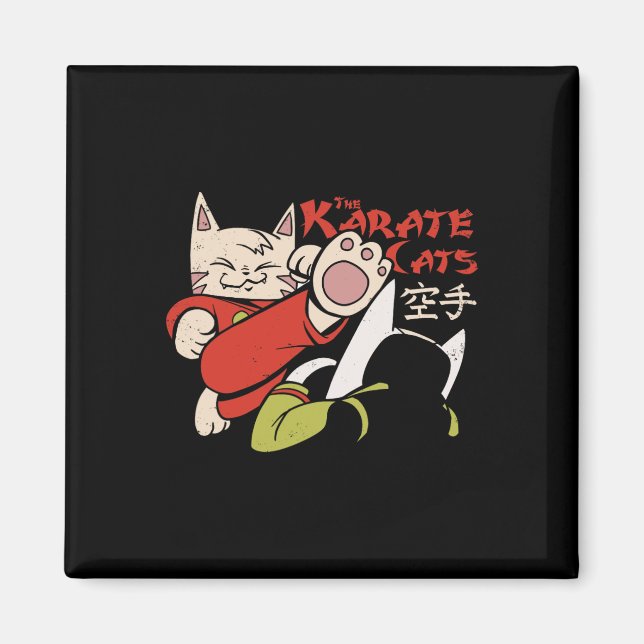 Íman Karate Cat Para Homens Crianças (Frente)