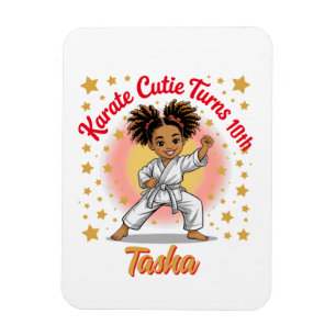 Íman Karate Cutie Birthday Girl Celebrando Arte Marcial