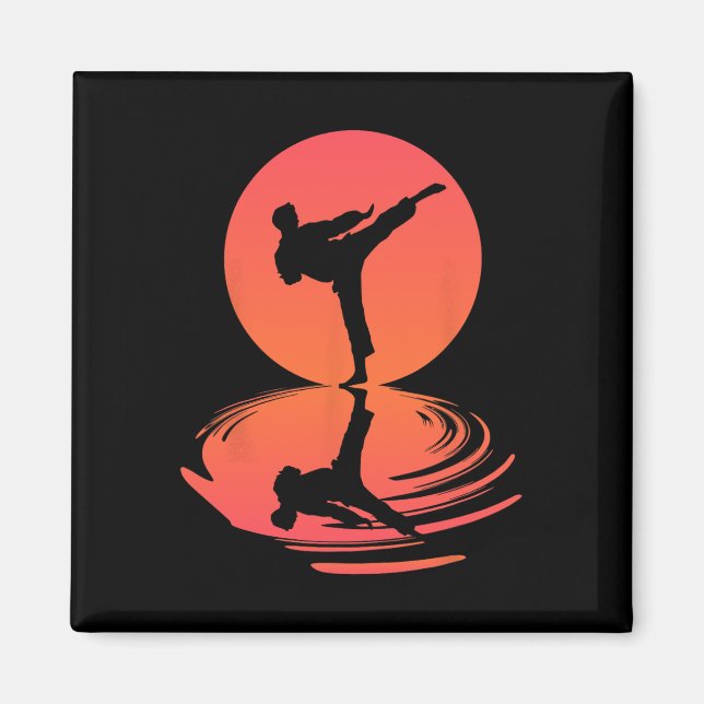 Íman Karate E Kung Fu Silhouette Shotokan Gift Martia (Frente)