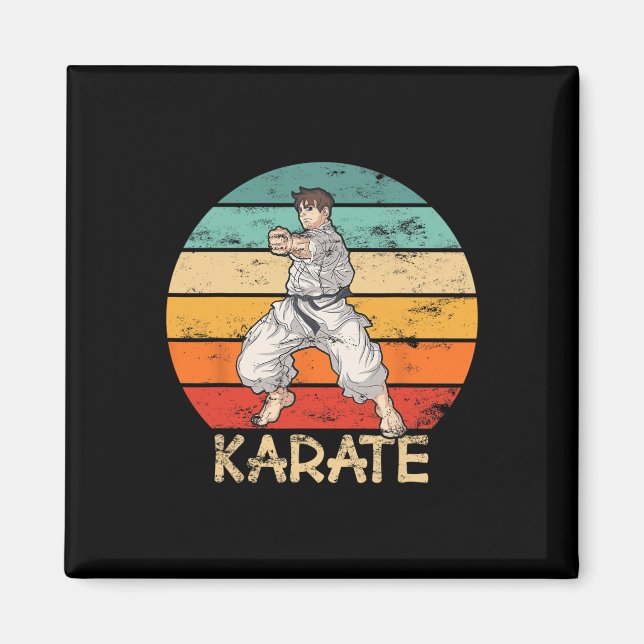 Íman Karate Grunge Design Karate Fighter Faz Pancada (Frente)