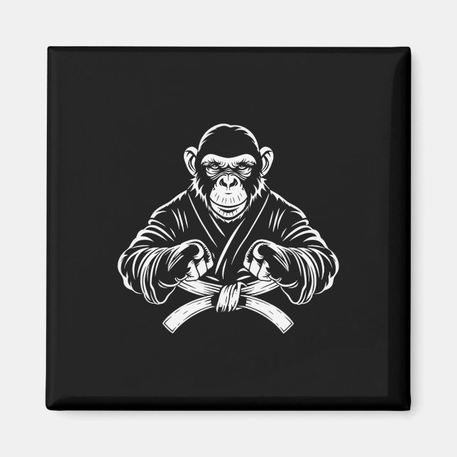 Íman Karate Monkey Drawing Kickboxing Jiu-jitsu Mma Mar (Frente)
