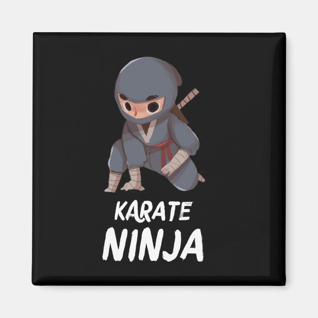 Íman Karate Ninja Boy Engraçado Artes Marciais Esportiv (Frente)