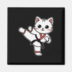 Íman Karate Taekwondo Funny Cat Jiu Jitsu Mulheres Meni