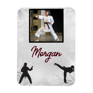 Íman Karate Winter Wonder Personalised Photo & Name
