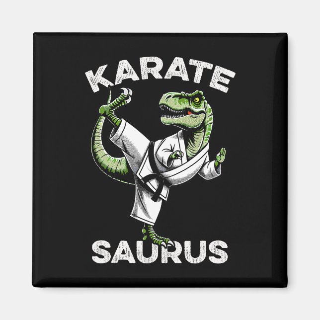 Íman Karatesaurus T-rex Karatê Dino Dinossauro Engraçad (Frente)