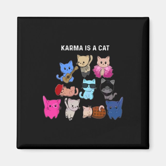 Íman Karma É Um Gato Engraçado Pássaros De Gato (Frente)