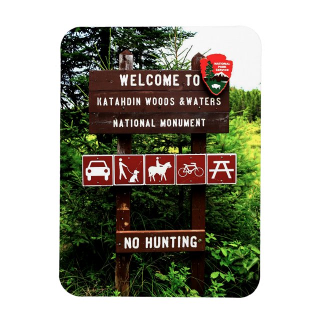 Íman Katahdin Woods e Waters Entrance Sinal (Vertical)