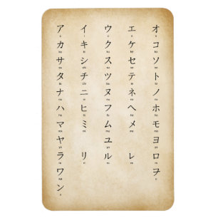 Íman Katakana Com Caracteres Romaji Japoneses Antiquado