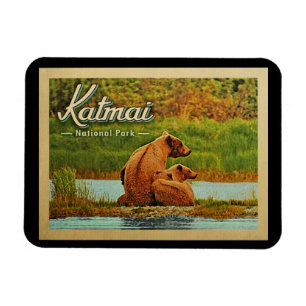 Íman Katmai National Park Bears Vintage