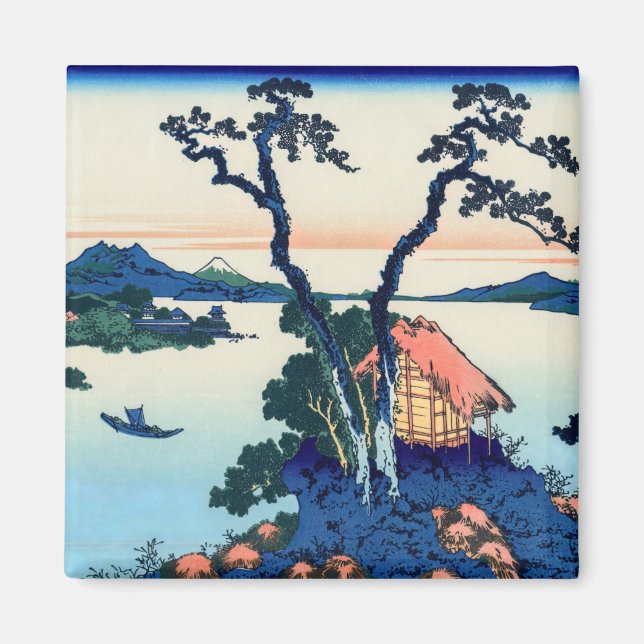 Íman Katsushika Hokusai - Lago Suwa na província de Shi (Frente)