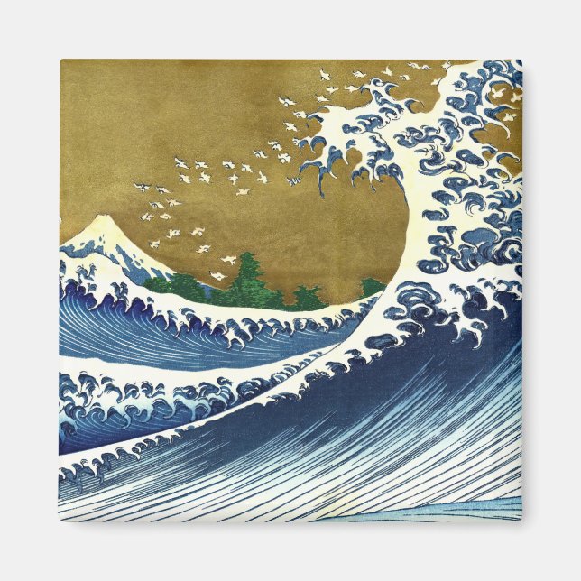 Íman Katsushika Hokusai - Onda Grande Colorida (Frente)