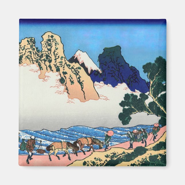 Íman Katsushika Hokusai - Trás de Fuji, Rio Minobu (Frente)