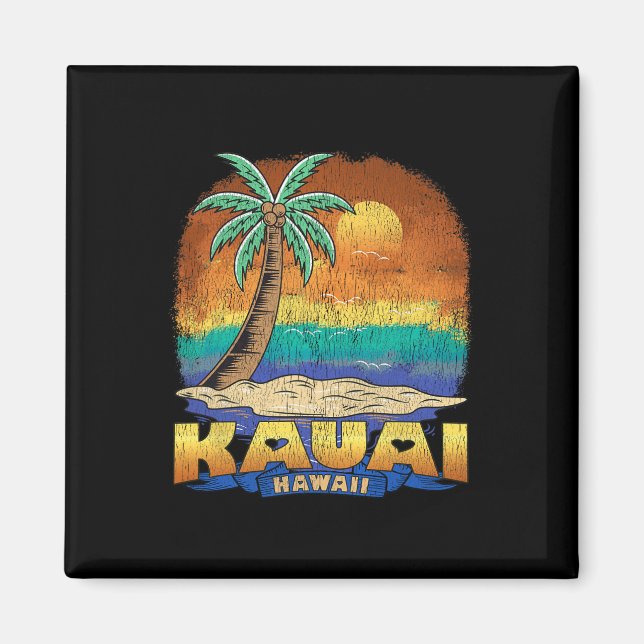 Íman Kauai Hawaii Vintage angustiou Souvenir (Frente)