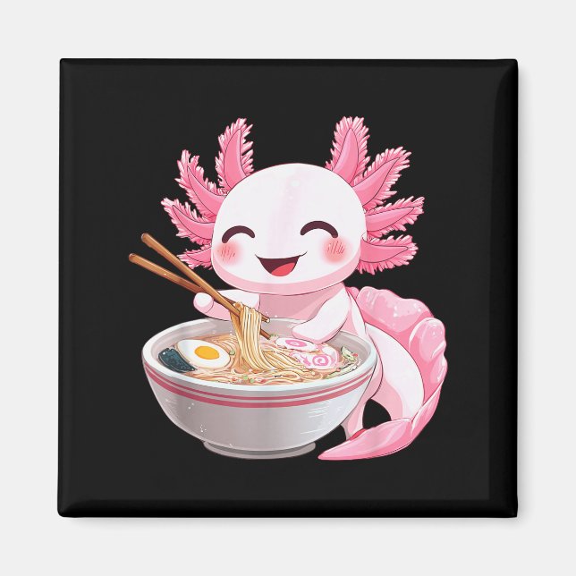 Íman Kawaii Anime Axolotl Ramen  (Frente)