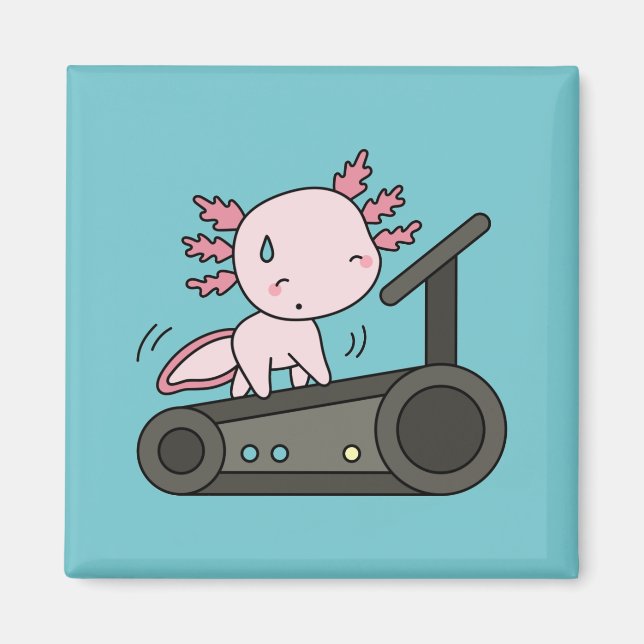 Íman Kawaii Axolotl na passadeira (Frente)