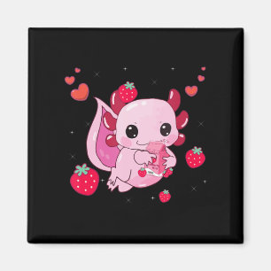 Íman Kawaii Axolotl Strawberry Milk Shake Anime Gift Gi