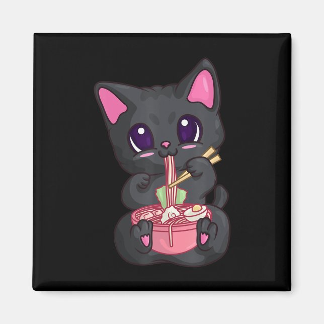Íman Kawaii Bubble Tea s para mulheres Boba Maneki Neko (Frente)