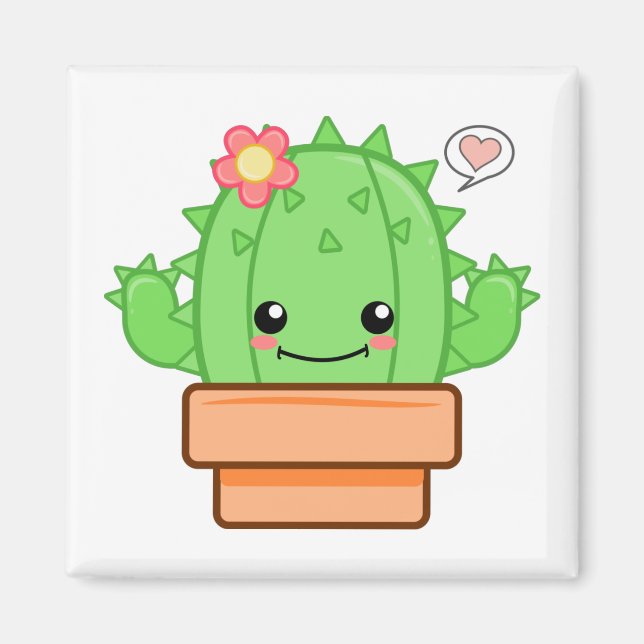 Íman Kawaii Cactus (Frente)