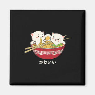 Íman Kawaii Cat Japonês Anime de Tóquio Ramen T Shirt