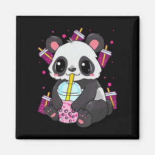 Íman Kawaii Cute Anime Panda Boba Bubble Tea Otaku Men