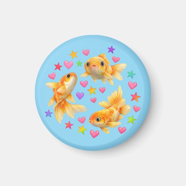 Íman kawaii cute y2k rainbow goldfish  (Frente)