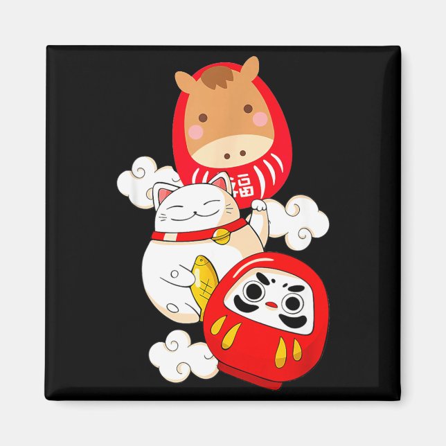 Íman Kawaii Daruma Japanese New Year 2026 Year Of The H (Frente)