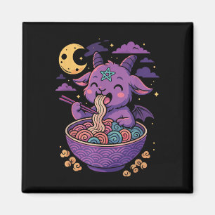 Íman Kawaii Demon Ramen Noodles Goat Pentagram Pastel B