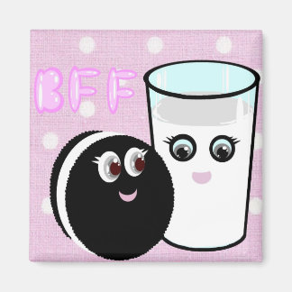 Íman Kawaii é o melhor amigo para sempre leite e biscoi