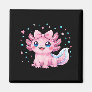 Íman Kawaii Fofo Axolote Coquette Laço Mulheres Meninas