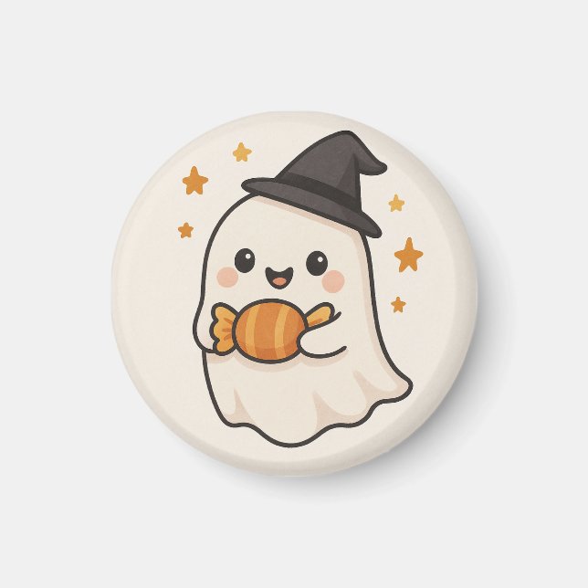 Íman Kawaii Ghost com o Halloween Candy (Frente)