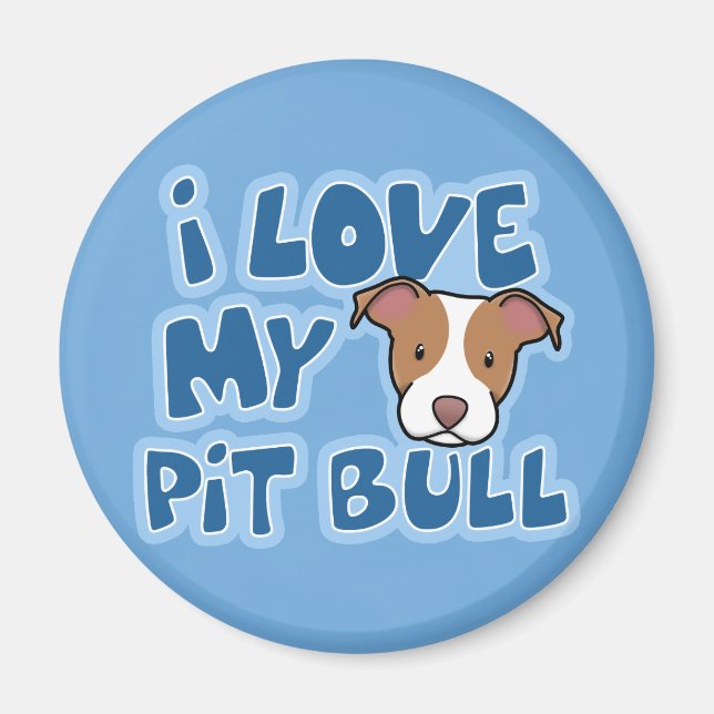 Íman Kawaii I Love My Pit Bull (Frente)