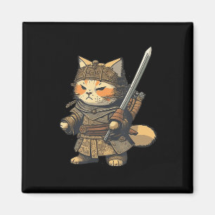 Íman Kawaii Japanese Style Samurai Cat Anime 