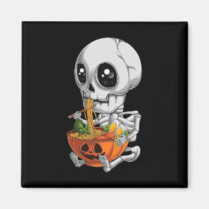 Íman Kawaii Japonês Anime Skeleton Halloween Ramen Foo